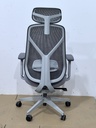 SILLA DE OFICINA EJECUTIVA NOLAN 6243A-HS CON CABECERA (RESPALDO GRIS, ASIENTO GRIS)