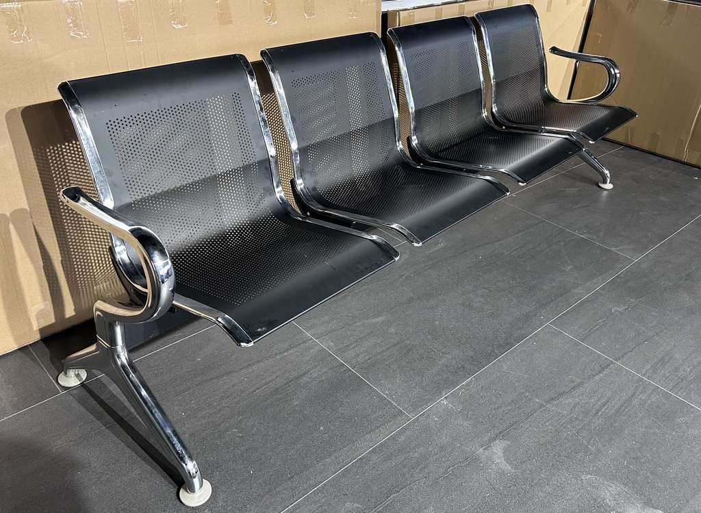 BANCA DE ESPERA CUADRUPLE SENCILLA 4 PERSONAS NEGRO