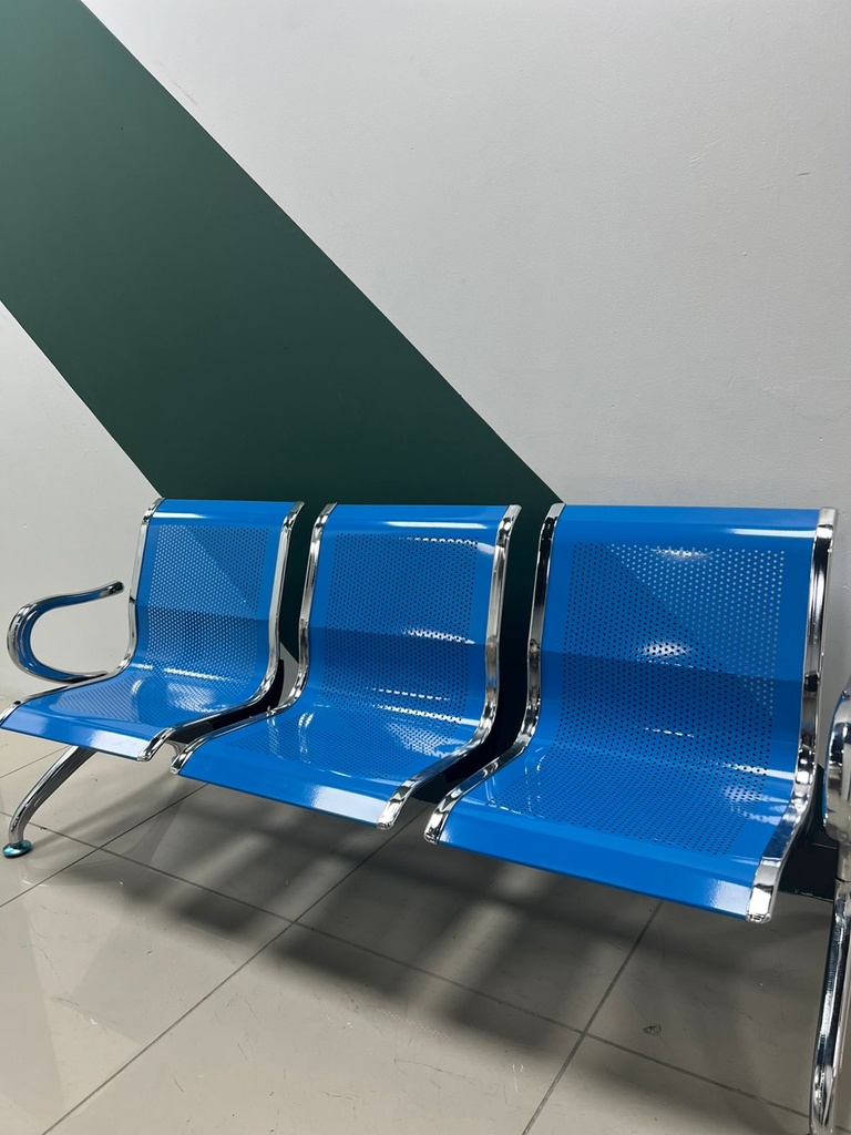 BANCA DE ESPERA SENCILLA 3 PERSONAS AZUL