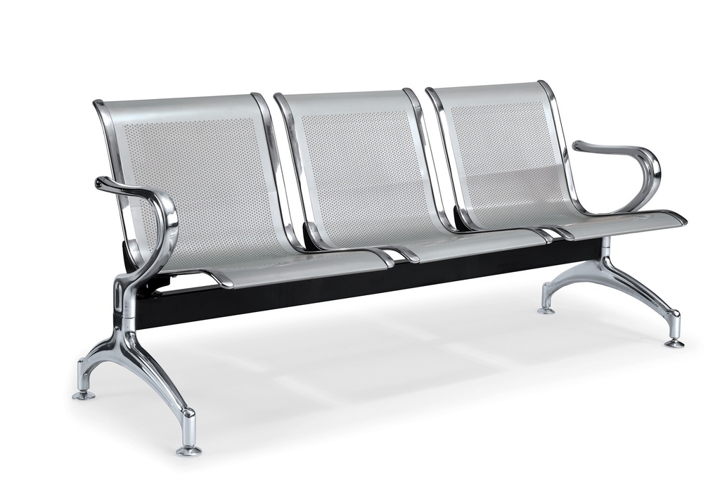 BANCA DE ESPERA SENCILLA 3 PERSONAS GRIS