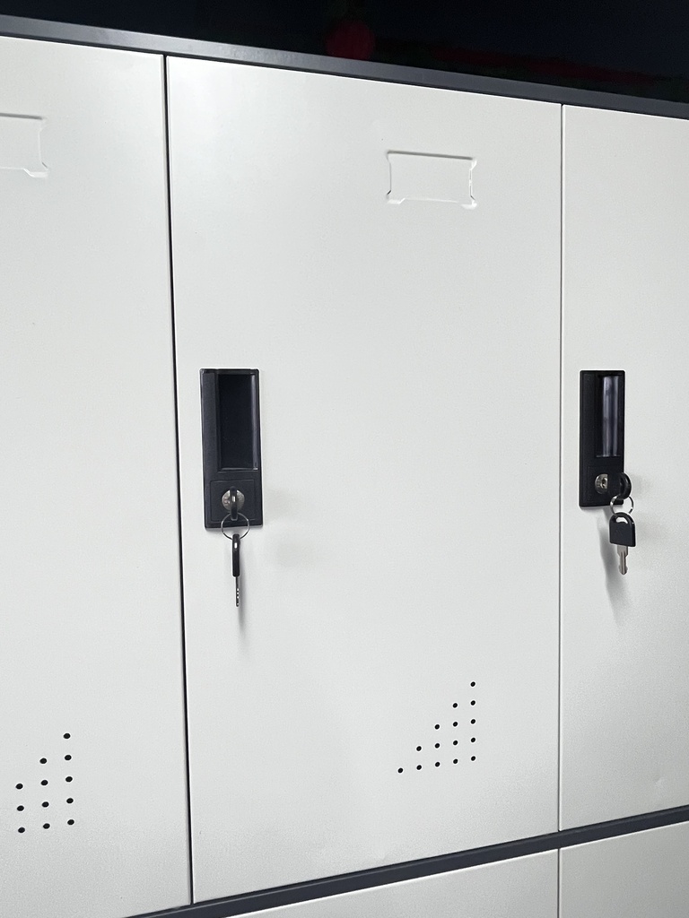 LOCKER DE 12 ESPACIOS BLANCO Y GRIS CLARO(180*90*40CM)