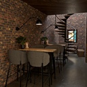 MESA TRENT BAR  TOP NATURAL Y BASE NEGRA (24X56X42ALTO)