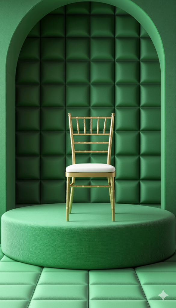 SILLA TIFFANY COLOR DORADO CON COJÍN