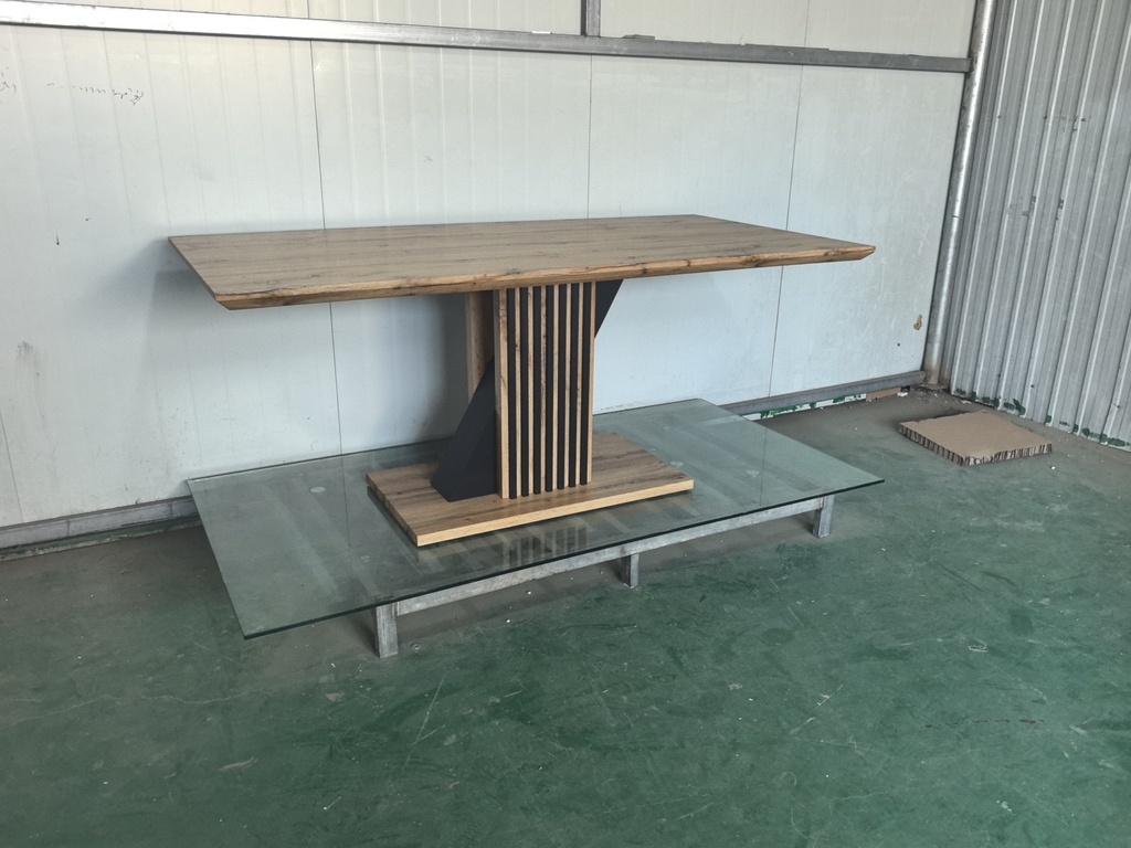 MESA MORANDI 180X90X75CMS NATURAL Y NEGRO