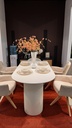 MESA COMEDOR OVAL TODA BLANCA(180x90CM)