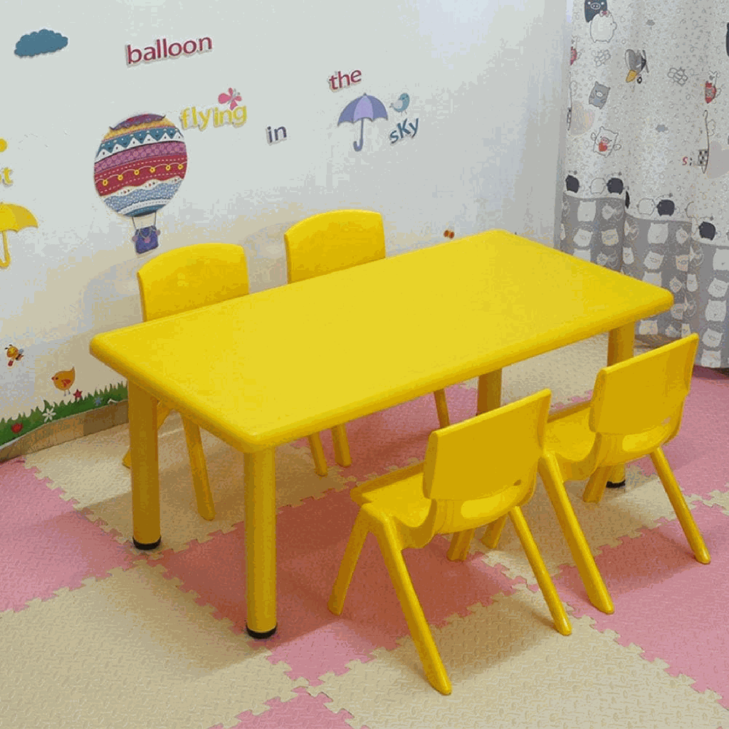 MESA KINDER PLASTICA 24X48 COLOR AMARILLA