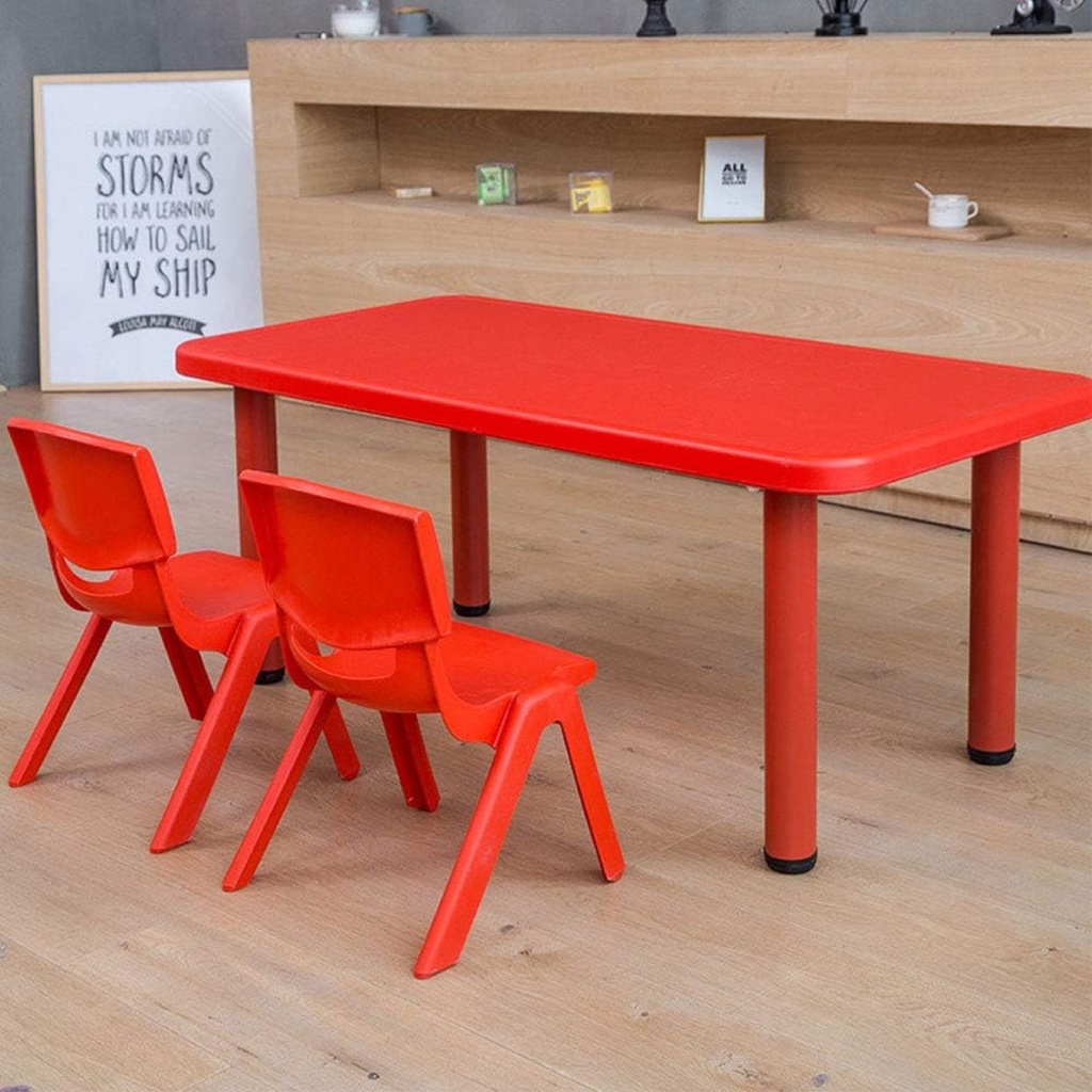 MESA KINDER PLASTICA 24X36 ALTURA AJUSTABLE MAXIMO 24"COLOR ROJO