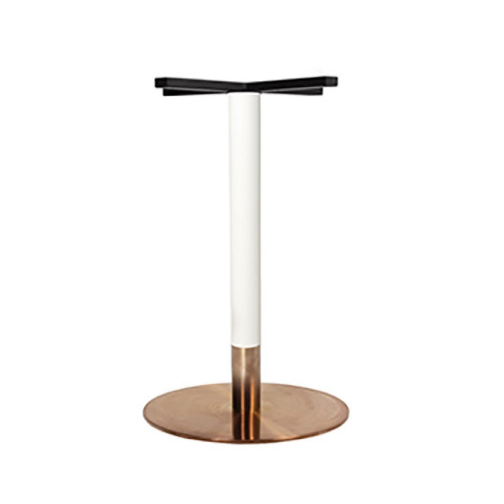 BASE 1019  PATA BLANCA CON BASE BRONCE REDONDA 