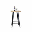 MESA MILAN 32X32 BAR, TOP MADERA Y BASE METALICA