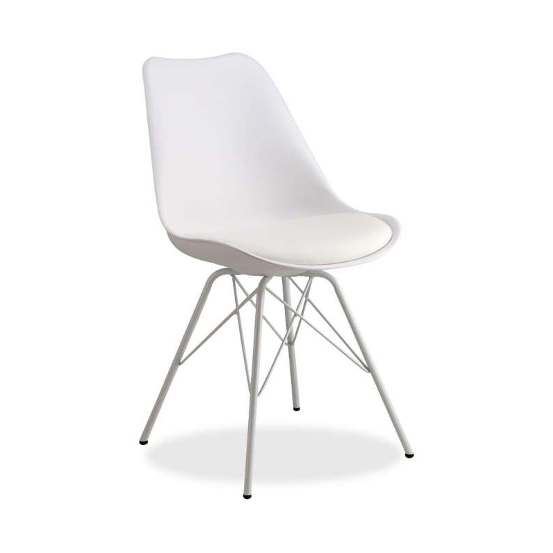 SILLA HOPE #2 BASE METALICA BLANCA