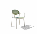 SILLA CHRIS CON BRAZOS - VERDE CON BASE BLANCA