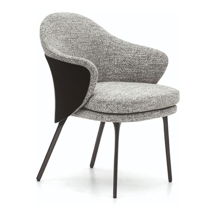 SILLA MORGAN GRIS, RESPALDO NEGRO
