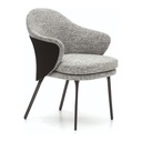 SILLA MORGAN GRIS, RESPALDO NEGRO
