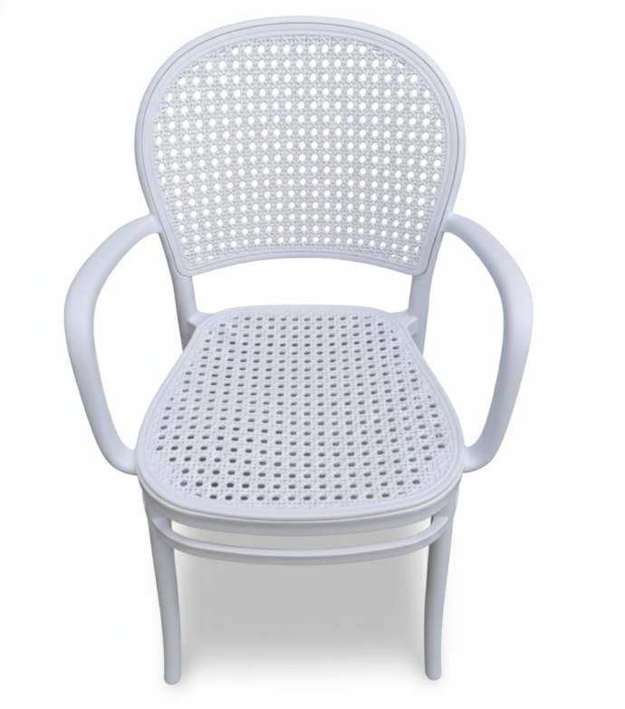 SILLA CROSS BLANCA COMEDOR CON BRAZOS