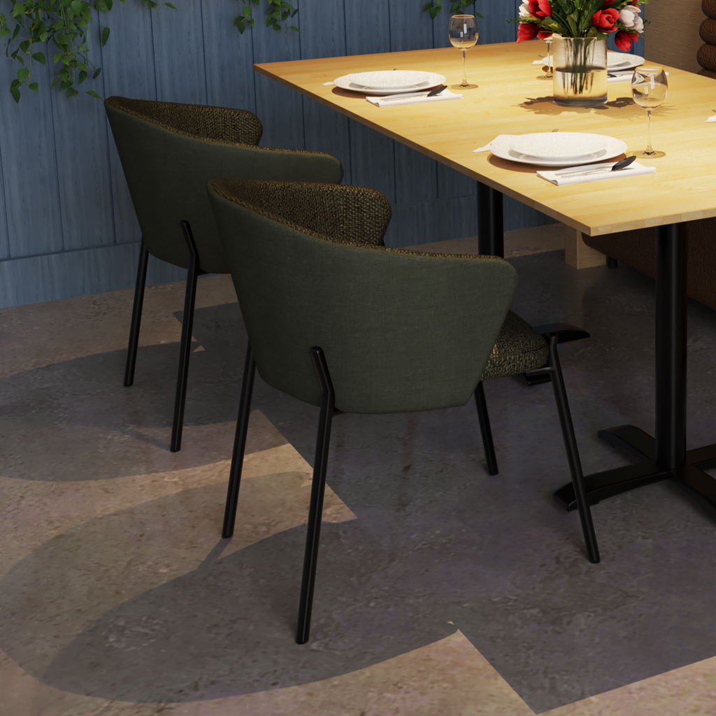 SILLA NANTES VERDE , PATAS NEGRAS, PARA COMEDOR