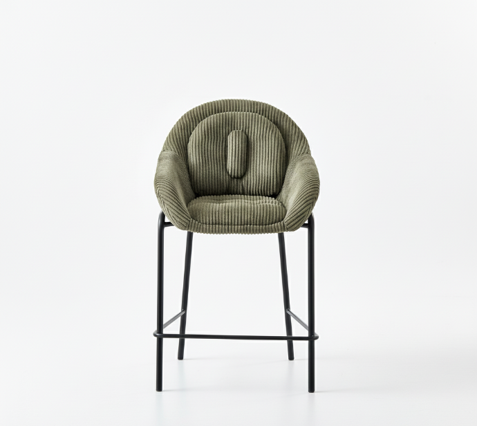 SILLA BAR BELLA VERDE MILITAR (57x59x97x65CM)