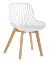 SILLA COMEDOR VENICE BLANCO Y PATA MADERA (54.5x51x82.5CM)