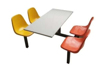 MODULO ATLANTIDA ASIENTO ROJO Y AMARILLO CON ESCRITORIO BLANCO