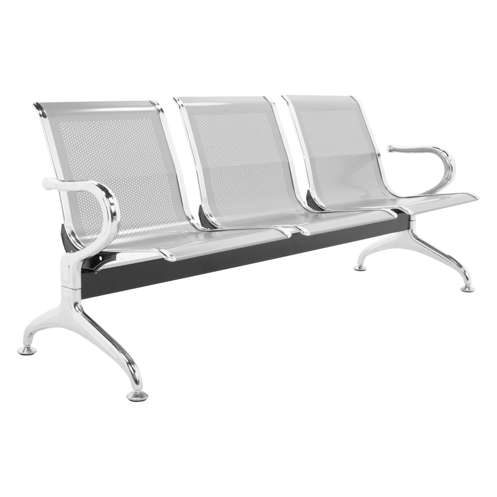 BANCA DE ESPERA SENCILLA 3 PERSONAS GRIS