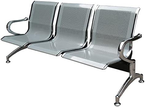 BANCA DE ESPERA SENCILLA 3 PERSONAS GRIS