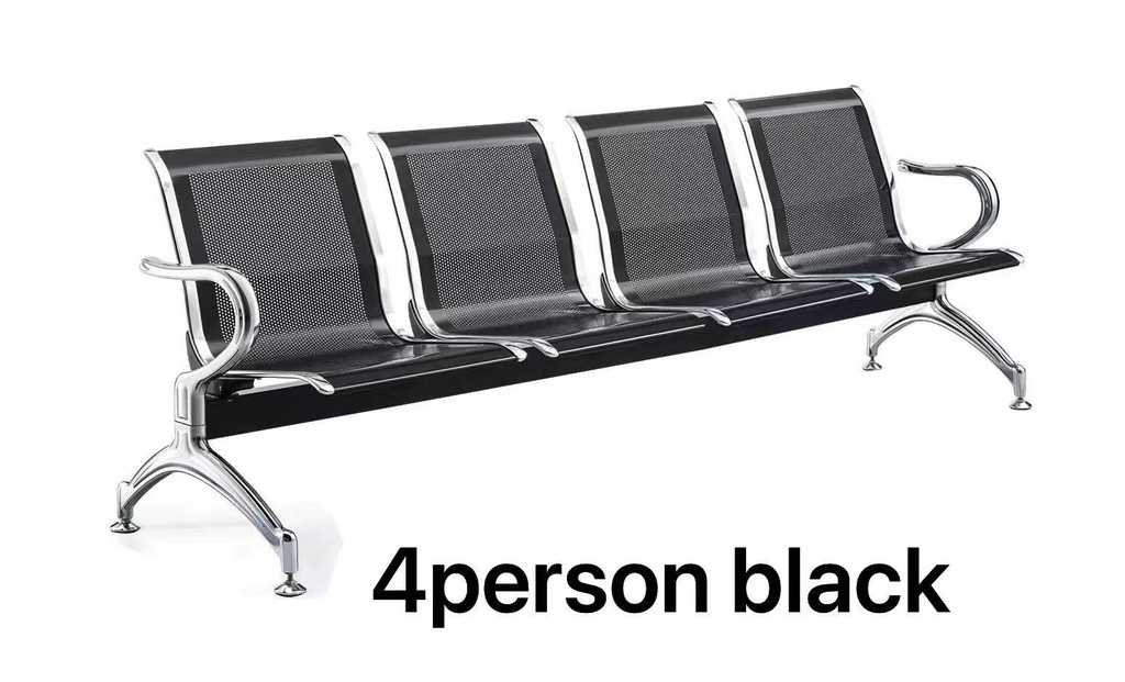 BANCA DE ESPERA CUADRUPLE SENCILLA 4 PERSONAS NEGRO