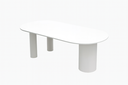 MESA COMEDOR OVAL TODA BLANCA(180x90CM)