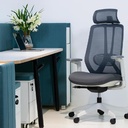 SILLA DE OFICINA SEMI EJECUTIVA COOPER (MG-WB-013-A1-BK (BLANCA-TELA GRIS) (HF073)