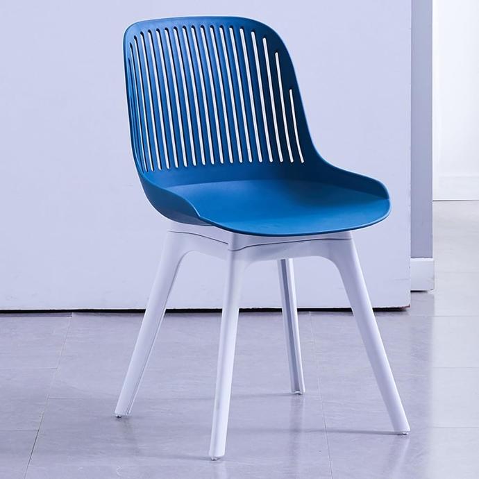 SILLA KEN COMEDOR COLOR AZUL/PATAS BLANCAS