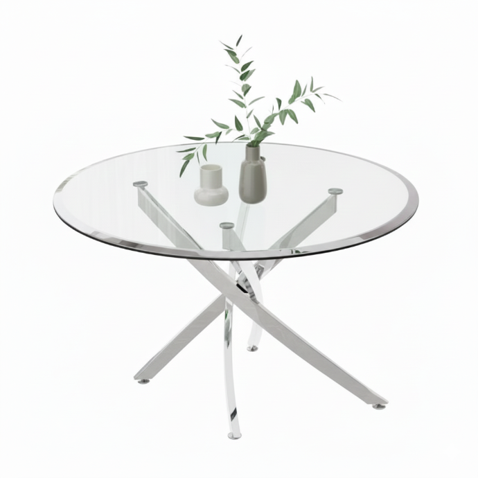 MESA ATENAS DE 1.10M TOP VIDRIO COMEDOR (DT-17)