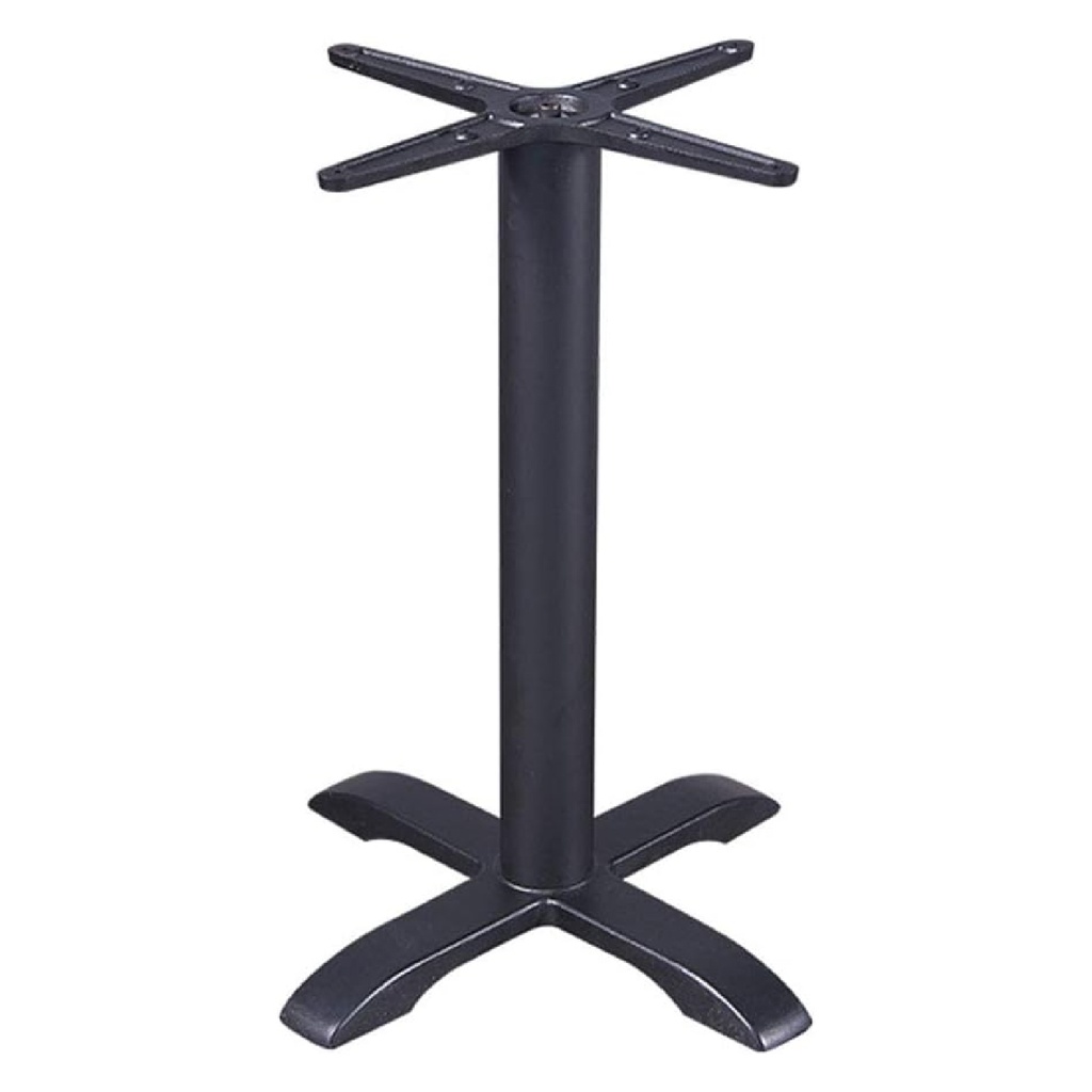 BASE PARA MESA DE 1 PATA HIERRO NEGRO 1002 (BASE EN CRUZ DE 22X22)"