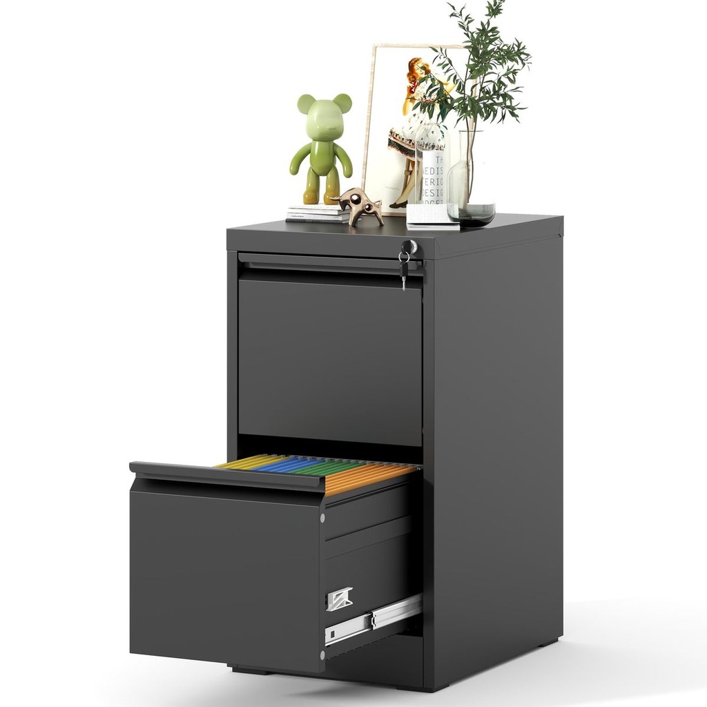 ARCHIVO METALICO V02 DE 02-GAVETAS NEGRO (18*24.5*29)