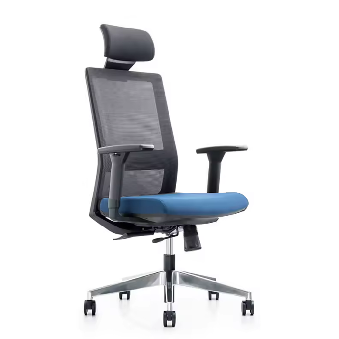 SILLA DE OFICINA EJECUTIVA GREG 6216A-3 (RESPALDO NEGRO, ASIENTO AZUL)