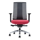 SILLA DE OFICINA SEMI EJECUTIVA HAROLD 6228B (RESPALDO NEGRO, ASIENTO ROJO)