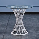 MESA MATRIX 26`` BASE BLANCA TOP DE VIDRIO