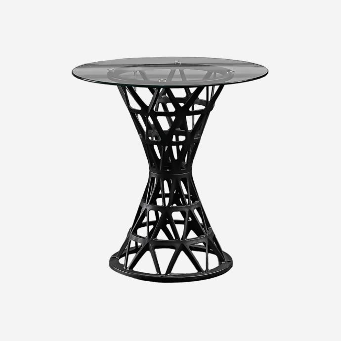 MESA MATRIX 26`` BASE NEGRA TOP DE VIDRIO