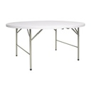 MESA PLEGABLE DE 1.8M REDONDA BLANCA
