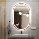ESPEJO OVAL GOLD FRAME Y LED 20X100CM