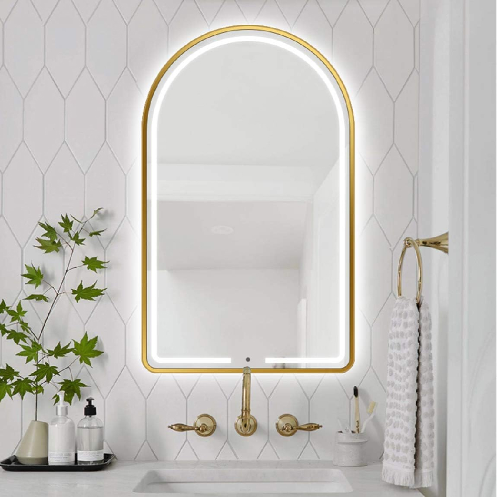 ESPEJO ARCO LED DORADA 70X120CM