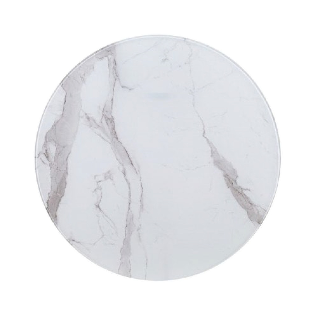 PLATAFORMA DE PIEDRA REDONDA DE 28" BLANCO