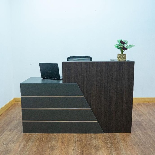 [9876] RECEPCION HF23CT 160X60X110/COLOR GRIS CON CAFÉ