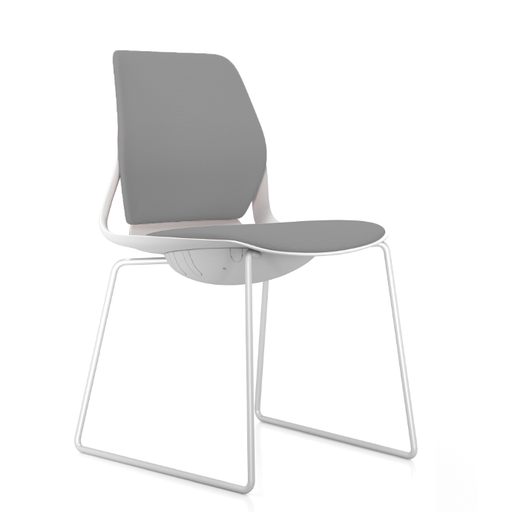 [6805] SILLA DE ESPERA 6805 (RESPALDO Y ASIENTO GRIS, ESTRUCTURA BLANCA)