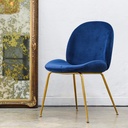 SILLA NARA AZUL PATAS DORADAS COMEDOR