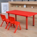 MESA KINDER PLASTICA 24X36 ALTURA AJUSTABLE MAXIMO 24"COLOR ROJO