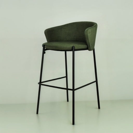 [BC-24102-2] SILLA NANTES VERDE , PATAS NEGRAS, PARA BAR