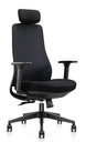 SILLA DE OFICINA EJECUTIVA CASSIAN CON CABECERA（TODA NEGRA）
