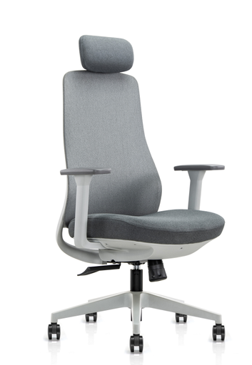 [6249A-HS] SILLA DE OFICINA EJECUTIVA CASSIAN CON CABECERA（TODA GRIS）