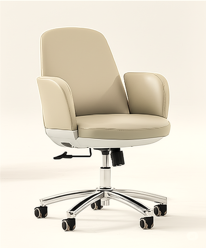 [90100B] SILLA DE OFICINA EJECUTIVA MAX(RESPALDO BEIGE,ASIENTO BEIGE)