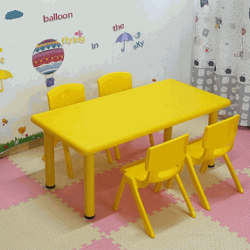 [902010-A] MESA KINDER PLASTICA 24X36 ALTURA AJUSTABLE MAXIMO 30" COLOR AMARILLA