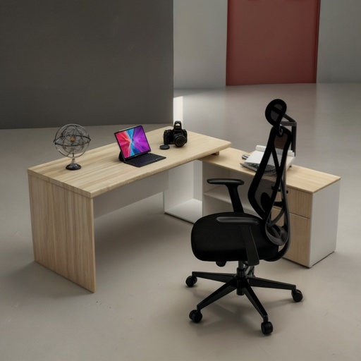 [ODFC35-RC] ESCRITORIO EJECUTIVO EN L RONALD COLOR ROBLE CLARO (160x160x75CM)