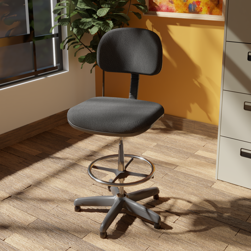 [5647-1] SILLA CAJERO EJECUTIVA CON BRAZO ALTO 125CM  COLOR NEGRO